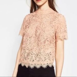 Zara Embroidered Lace Blouse.